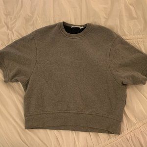 T by Alexander Wang Grey Crop Pullover